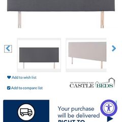 Small double grey headboard