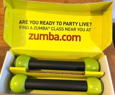 Official Zumba Toning Sticks with Original Box with bands and Skipping Rope
