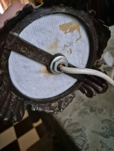 Mid Century Vintage Retro Marble gold ornate metal lamp base