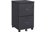 Roll container with lock and drawers, lockable filing cabinet with adjustable hanging registry, granite-black