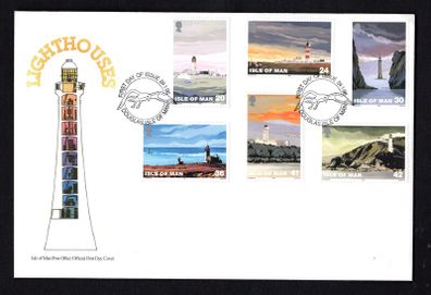 1996 Isle of Man Tourist Lighthouses Commemorative Stamps First Day Cover (FDC)