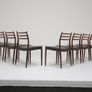 Vintage Set of 8 Rosewood and Leather Dining Chairs Model 78 by Niels Otto Moller, 1960s Image 9