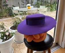 Purple wide brim hat