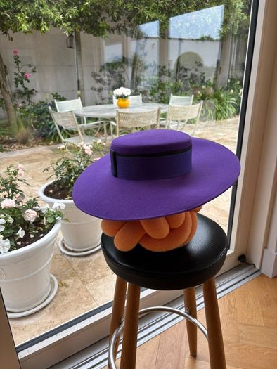 Purple wide brim hat