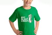 Eat Sleep Creep Minecraft Kids T-Shirt tee top shirt