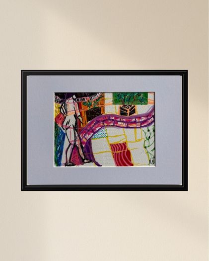 Original Art  Figurative Art Fauvist original Drawing