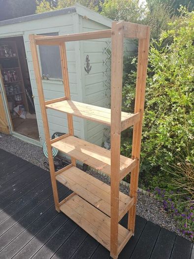 Wooden storage shelf x2