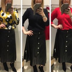 Faux Leather Midi Savida Skirt