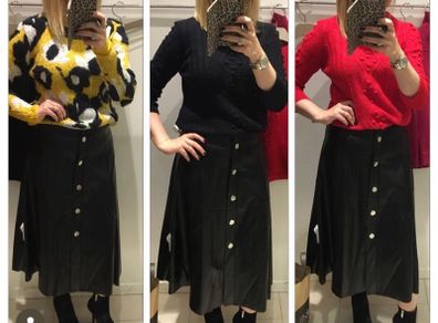 Faux Leather Midi Savida Skirt