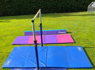 Gymnastics bar & mat and beam & mat