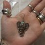 silvertone elephant head earrings Image 2