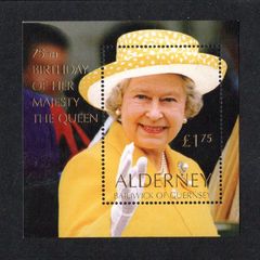 2001 Alderney The 75th Anniversary of the Birth of Queen Elizabeth I Commemorative Stamp Miniature Sheet Mint Never Hinged (MNH)