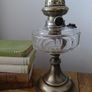 Antique beautiful large French oil lamp brass and Crystal Working Image 2