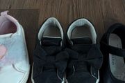 Girls black glitter trainers with beautiful bows size 9