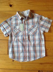 BNWT Age 3-4 White Orange Blue Shirt