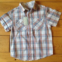 BNWT Age 3-4 White Orange Blue Shirt