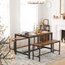 New Set of 2 IndustrialTable Benches Rustic Brown Image 5