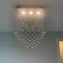Heart Shape Crystal Chandelier, Modern Crystal Romantic LED Ceiling Lights Fixture, Rectangle Flush Mount Pendant Lamp for Living Room, Bedroom, Dining Room, Hallway, L50cm W20cm H70cm (FREE POSTAGE) Image 7