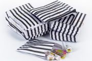 lot of 200 pcs BLACK stripe sweet bags eco friendly ideal for candy weddings parties candy cart shop small retails and sweet shops SIZE 5x7 inches