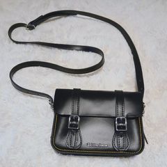 Dr. Martens Black Leather 7" Crossbody Satchel Bag