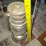 Beautiful Old Hurricane Lantern, Post Available, The lantern features a central glass globe protected by a metal cage, designed to shield the flame from wind while providing light Image 5