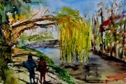 canal walk watercolour