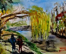 canal walk watercolour