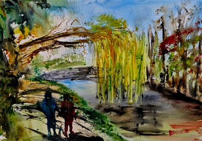 canal walk watercolour
