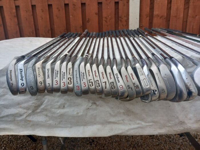 A Selection Of Golf Clubs.  All Left Handed Clubs