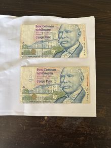 Irish 50 20 10 5 pound notes