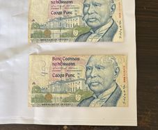 Irish 50 20 10 5 pound notes
