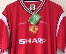 Manchester United Jersey. Brand New With Tags. Official Scoredraw Retro Remake Of FA Cup Final 1985 Jersey. Retails At 60euro. Selling 40euro.