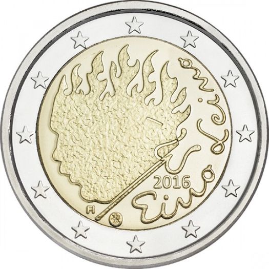 Finland 2 Euro Commemorative Coin 2016 - Eino Leino. Uncirculated.