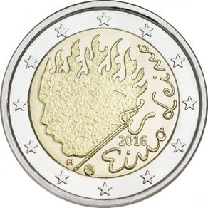 Finland 2 Euro Commemorative Coin 2016 - Eino Leino. Uncirculated.