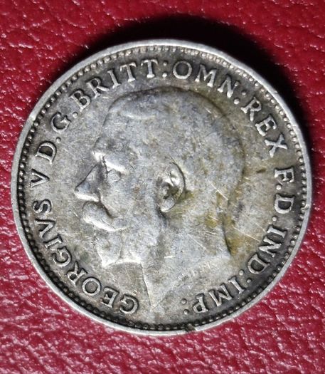 1925 United Kingdom 3 Pence - George V silver coin #1
