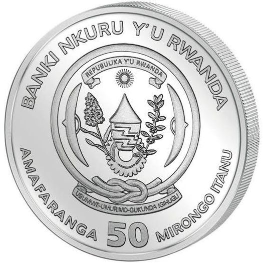 2027 Rwanda 50 Francs 1 oz Silver Bullion Coin - Year of the Goat. BU