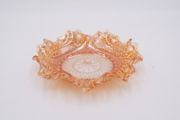 Orange Marigold Carnival Glass Waved Edge Bowl