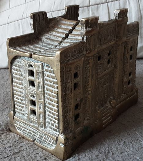 vintage collectable solid brass saving bank