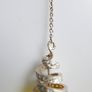Vintage  Yellow Jade Bead Stone Jewelry. Yellow Jade Pendant  with Sterling Silver and chain length 18" - 21,5g Image 4