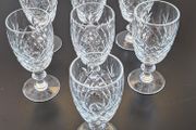 Vintage Cut Crystal Diamond &amp; Fan Glasses Matching Set of 7