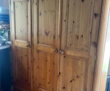 Triple Wardrobe with double drawers and matching 6 Drawer chest Solid pine