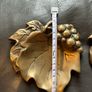 A pair of vintage solid brass grape leaf trinket dishes/ ashtrays Image 3