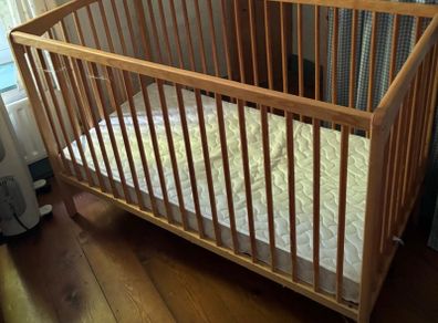 childs cot and mattress