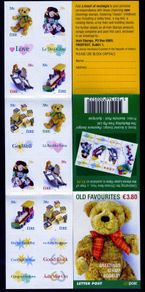 2002 Ireland Greetings Toys (Teddy) self-adhesive Commemorative Stamp Booklet Mint Never Hinged (MNH). Hibernian HB96