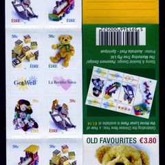 2002 Ireland Greetings Toys (Teddy) self-adhesive Commemorative Stamp Booklet Mint Never Hinged (MNH). Hibernian HB96