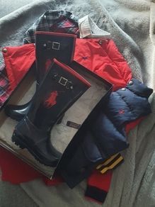 Ralph lauren reversible Gilet wellies top shirt size 4t