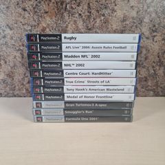 PS2 PlayStation 2 game bundle x 11 Tony hawk wasteland  gran turismo smugglers run medal of honor  true crime formula 1