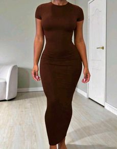 Brown casual short sleeve dress size 19