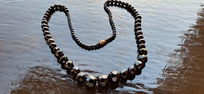 Black onix faceted necklace