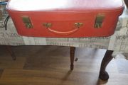 Beautiful Old 50s Red Suitcase Ideal for Movie or Photo Props, Postage Available or Collection